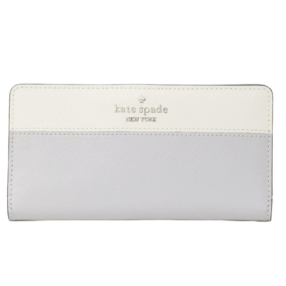 NWT Kate Spade Madison Colorblock Saffiano Leather Large Slim Bifold Wallet